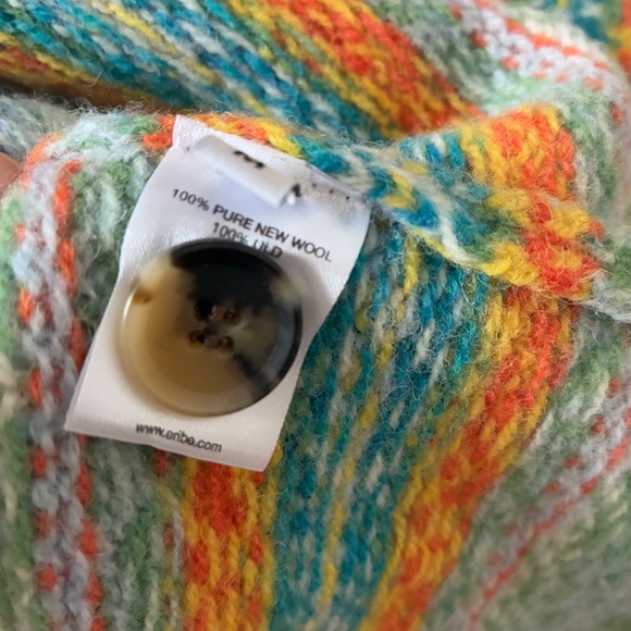 Eribe Westray caridgan fair isle Torridon green blue orange NWT - Picture 6 of 7